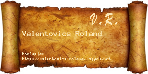 Valentovics Roland névjegykártya